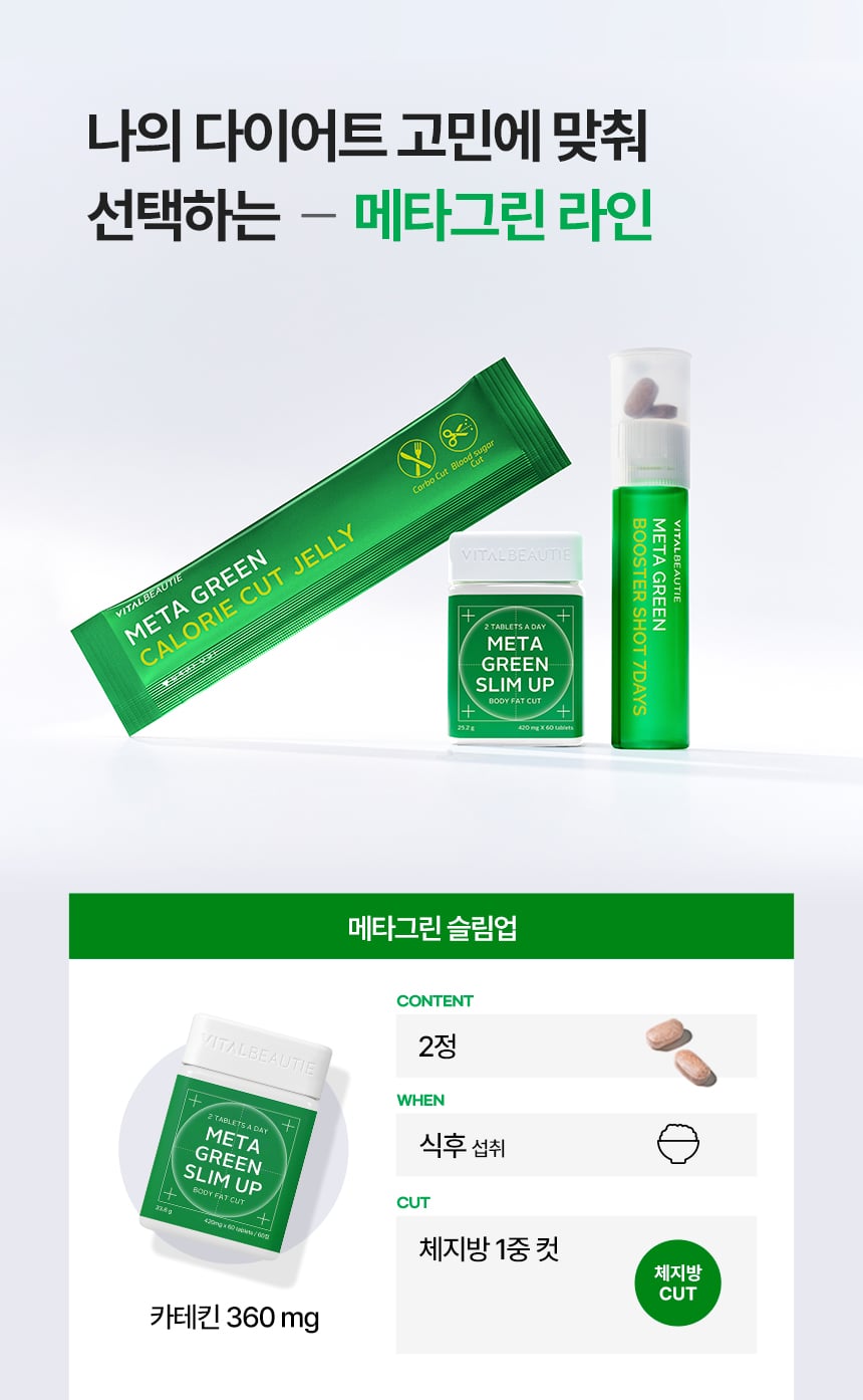 나의 다이어트 고민에 맞춰 선택하는 메타그린 라인